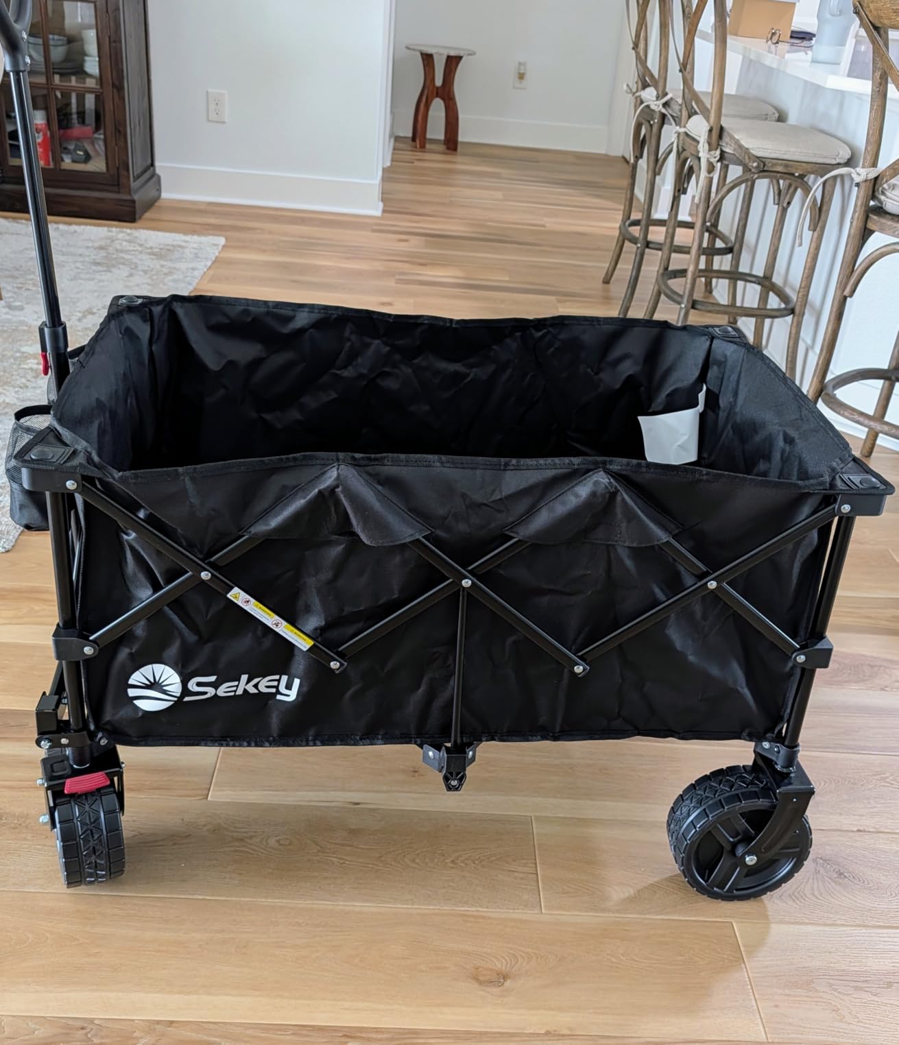 Sekey 220L Wagons Carts Foldable with Big All-Terrian Beach Wheels, Collapsible Heavy Duty Wagon with Cup Holders, Extra Large Folding Wagon, Foldable Wagon for Camping, Garden, Sports. Blue & Gray customer photo 2