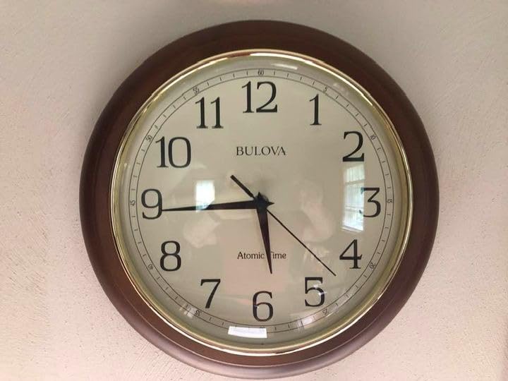Bulova Atomic Time 2 Analog Wall Clock C5004, 12.4
