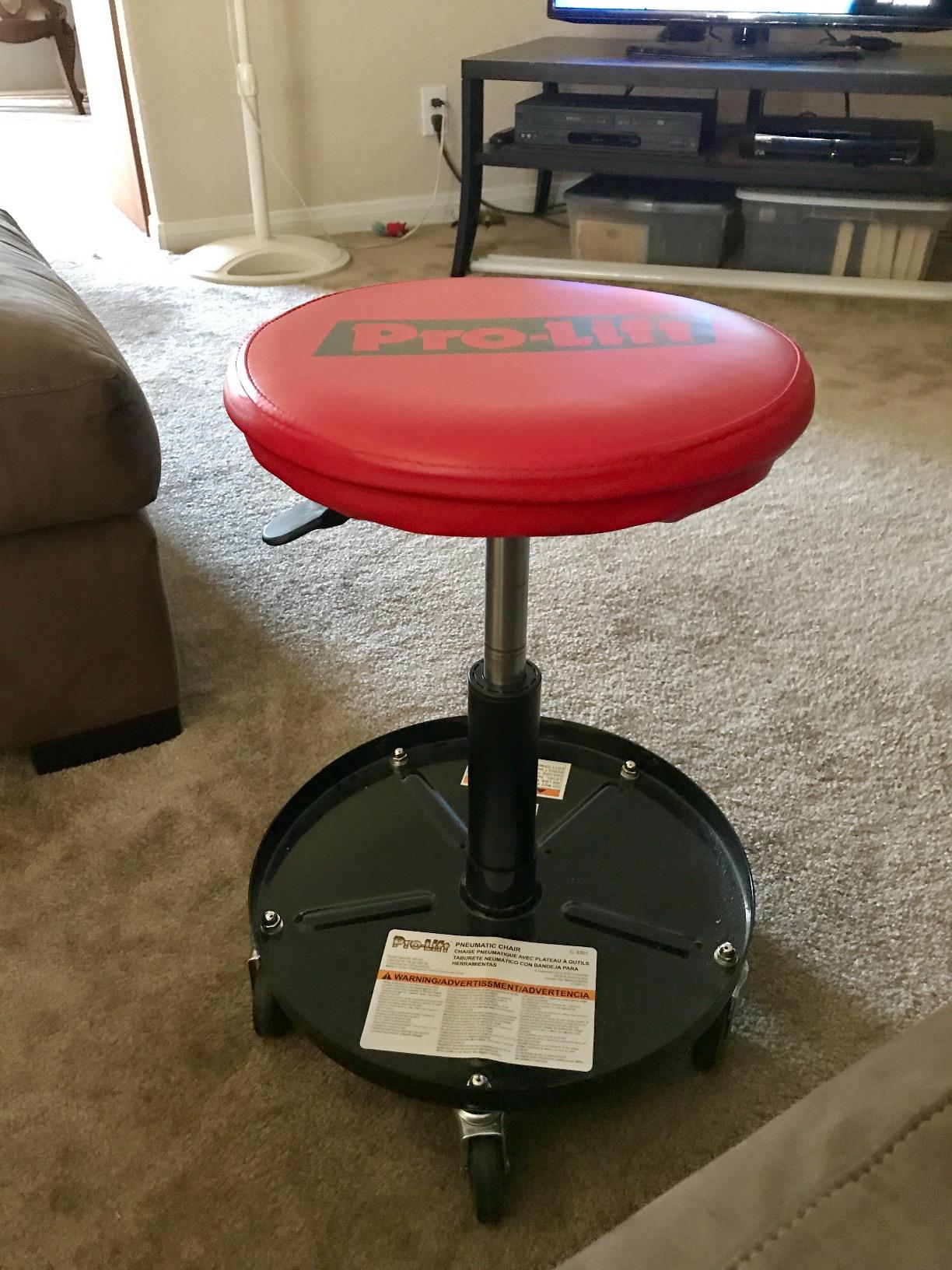 Pro-LifT PL9300H Pneumatic Chair, Black/Orange | 300 lbs Capacity customer photo 2