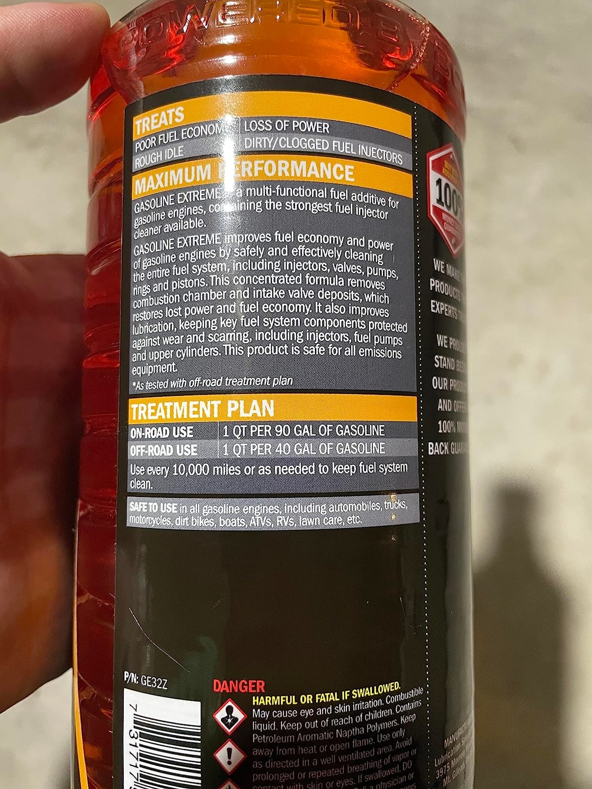 Hot Shot's Secret Gasoline Extreme Fuel Additive, 12 oz | Treats 20 gallons. Cleans fuel systems and injectors while restoring gasoline engine performance. customer photo 1
