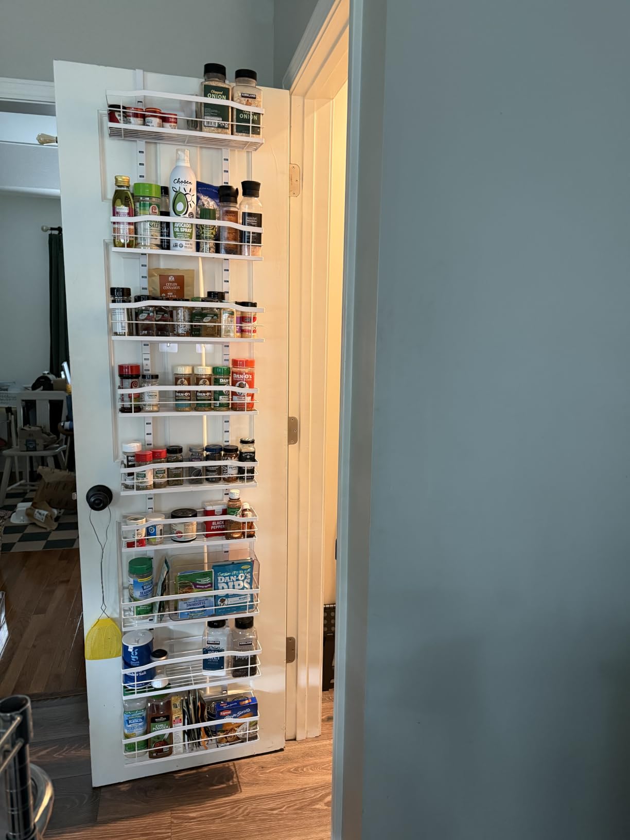 Moforoco White 9-Tier Over The Door Pantry Organizer, Pantry Organization And Storage, Metal Hanging Spice Rack Shelves Door customer photo 1