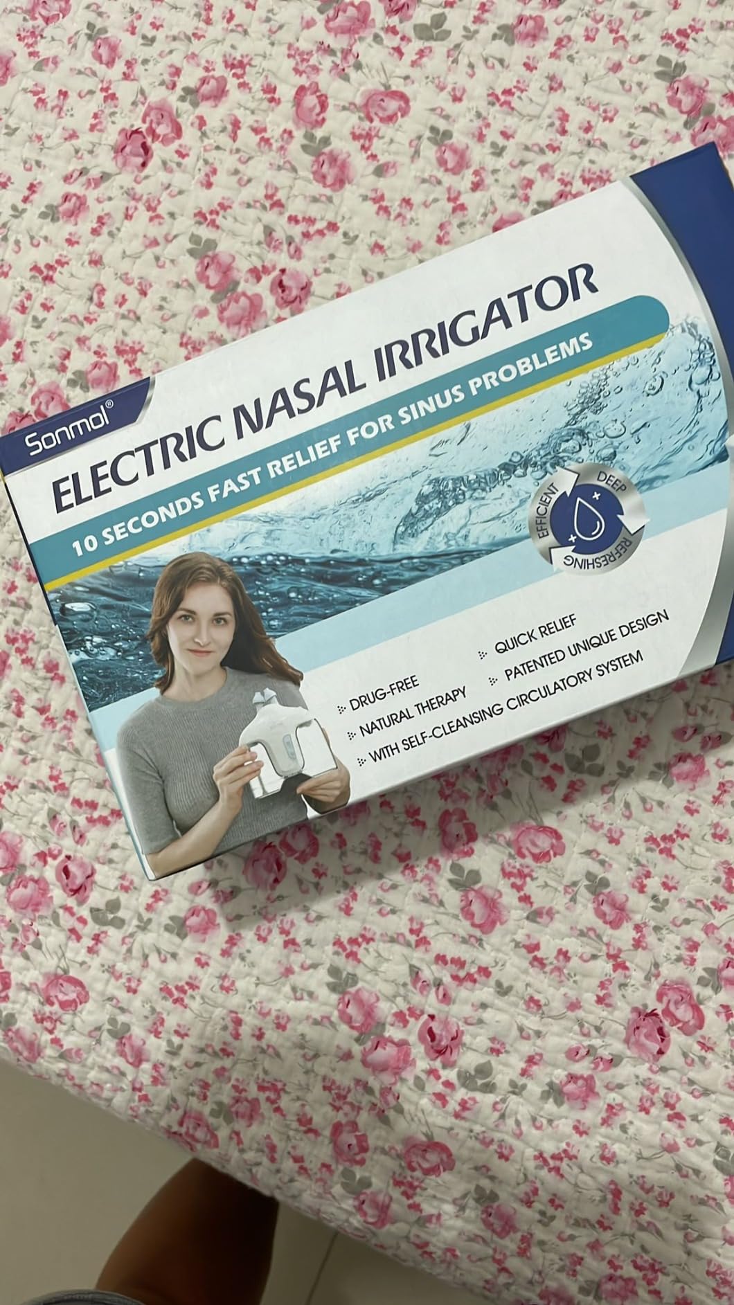 Sonmol Electric Nasal Irrigation System with 50 Saline Packets | Dual Gentle & Strong Cleaning Modes, Nasal Congestion Relief, Auto Pressure Relief, Self-Cleaning Nasal Rinse Machine customer photo 2