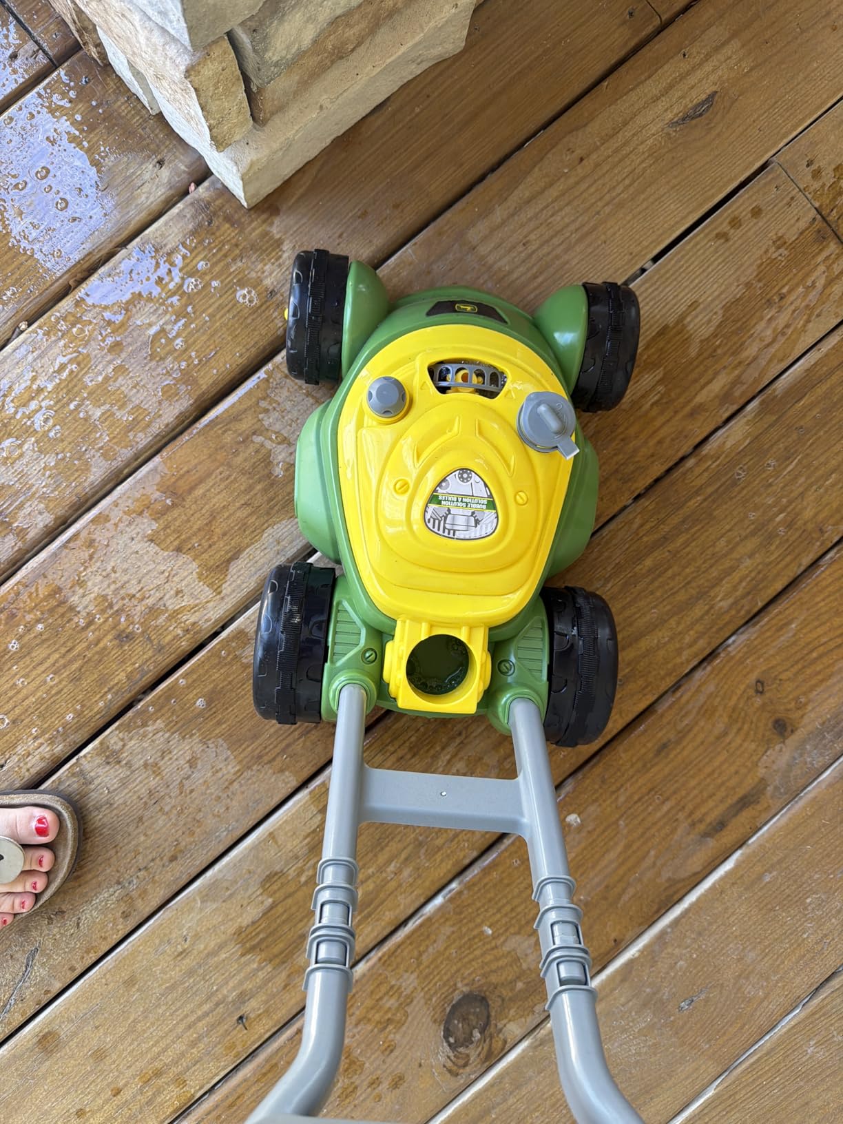John Deere Bubble Lawn Mower for Toddlers, Bubble Blowing Machines, Indoor and Outdoor Gardening Toy, Birthday, Party Favor for Preschool Girls and Boys, No Batteries Required, 2+ customer photo 1