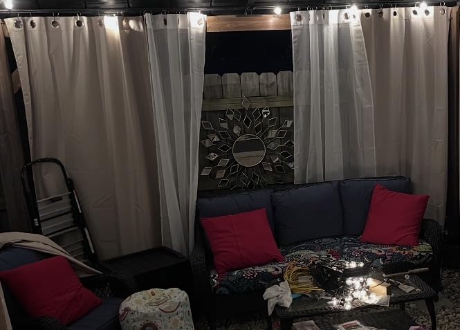 HolidayIdeas Outdoor Curtains for Patio Waterproof 4 Pcs customer photo 2