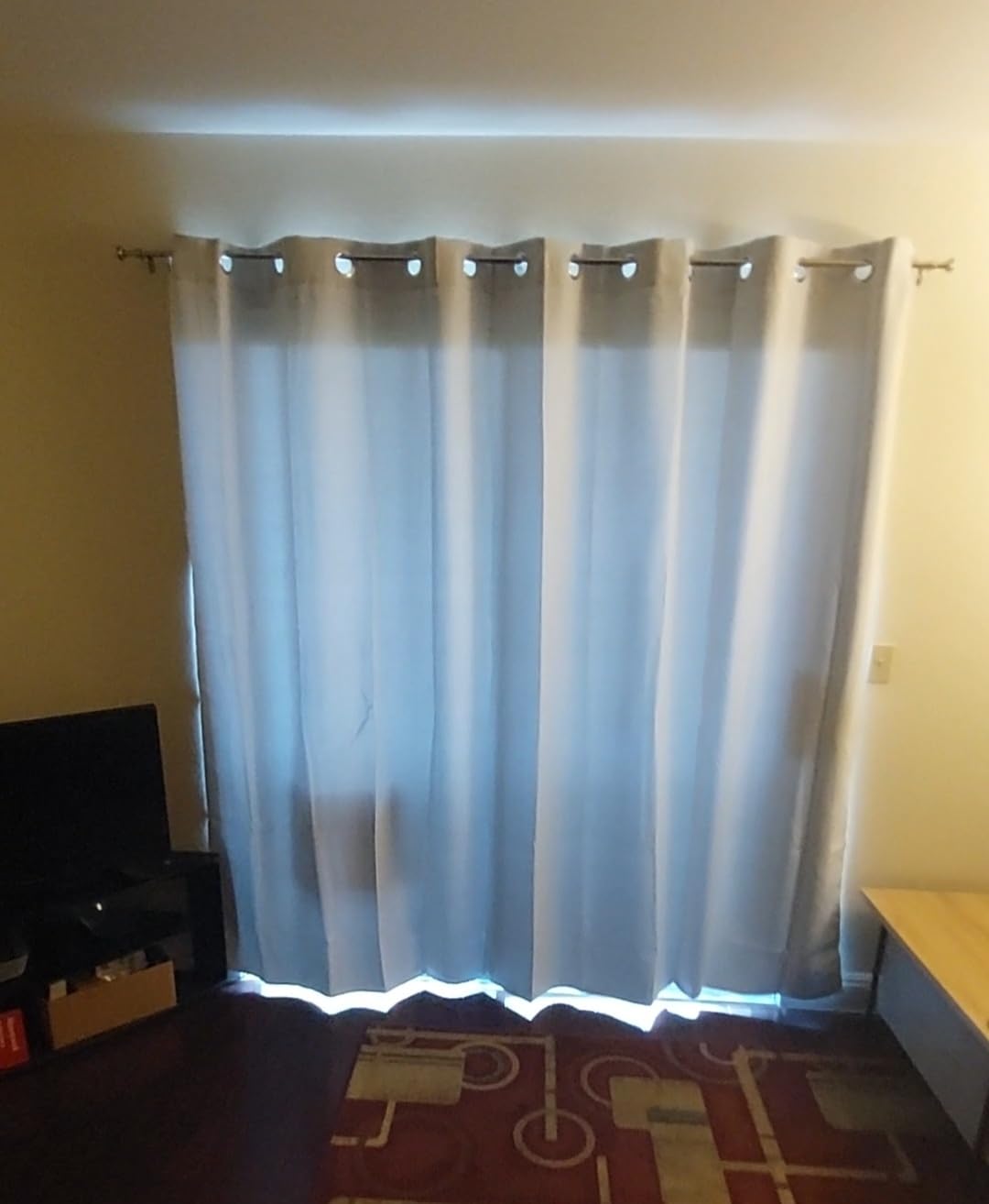 Joydeco Blackout Patio Sliding Door Curtains, Privacy Room Divider Curtains | Extra Wide Thermal Blackout Curtains for Bedroom Living Room, Curtain for Patio Door (Black, 100Wx84L, 1 Panel) customer photo 1