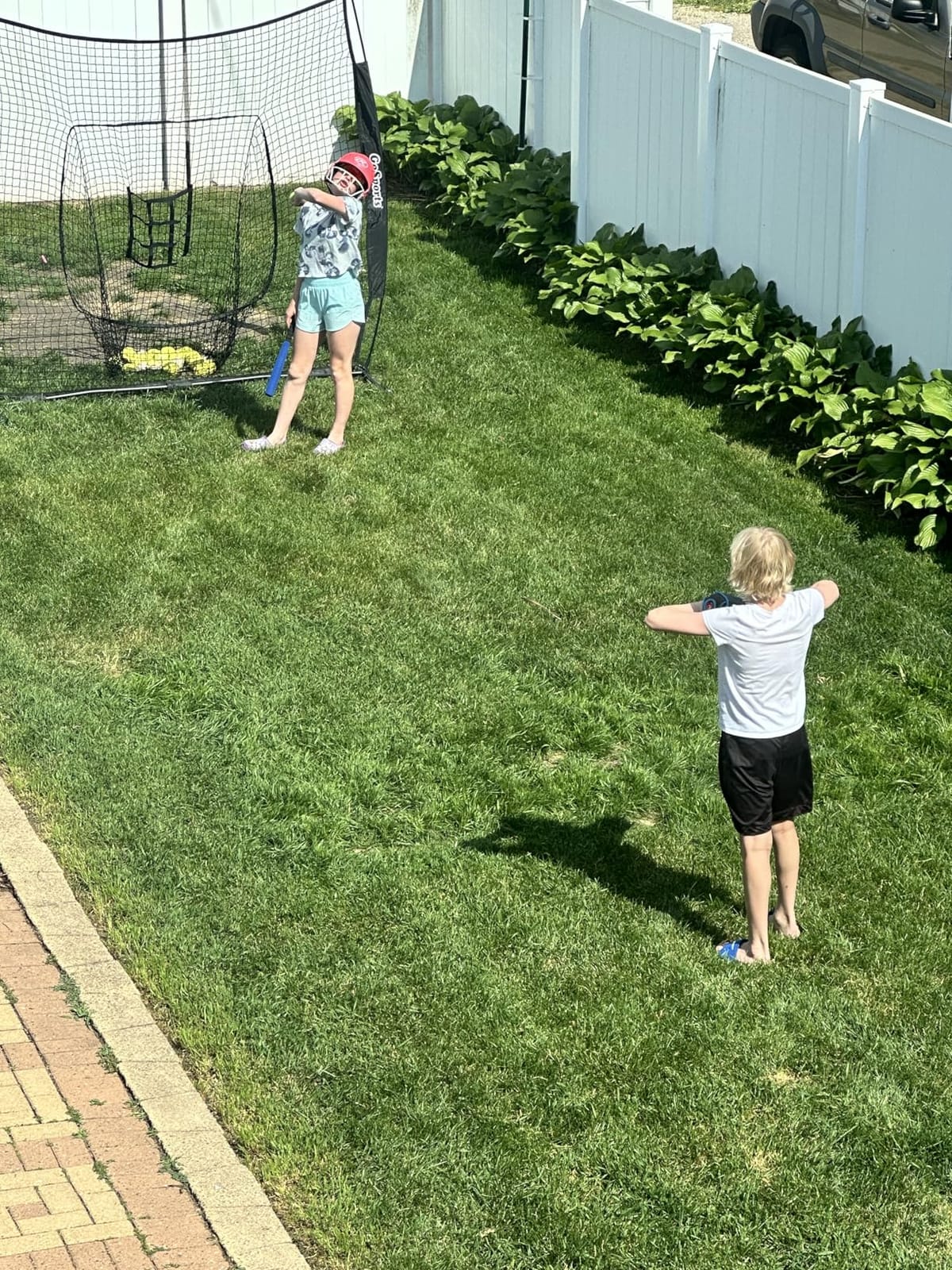 GoSports 7 ft x 7 ft Baseball & Softball Nets - Red, Black, Drip or PRO - Practice Hitting & Pitching Net with Bow Type Frame, Carry Bag and Strike Zone, Great for All Skill Levels customer photo 2