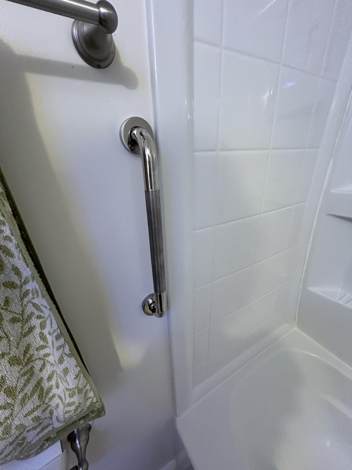 Grab Bars for Shower, 16 Inch Shower Handle, 2 Pack, Polished Nickel | Grab Bars for Bathroom, Stainless Steel, Anti-Slip Textured Grip, 1-Inch Diameter, Wall-Mounted Safety Support for Seniors customer photo 2
