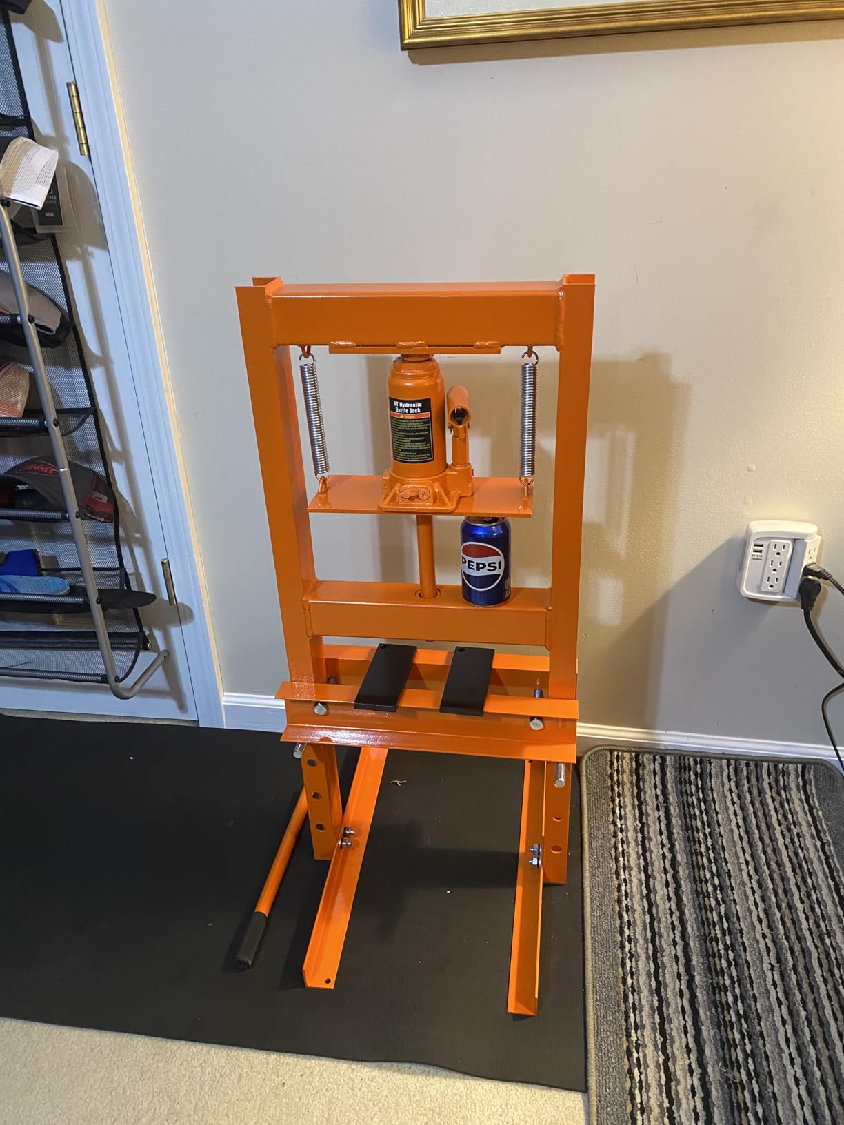 VEVOR Hydraulic 6 Ton H-Frame Garage Floor Adjustable Shop Press | Heavy-Duty Steel, with Movable Plates for Bending, Straightening, and Stamping, 2.2