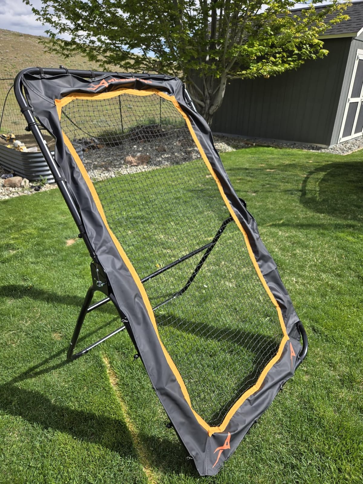 ACELETIQS Lacrosse Rebounder for Backyard 4x6 Feet Baseball Rebounder Volleyball Rebounder - Lacrosse Ball Pitchback, Throwback, Bounce Back Training Wall [Carry Bag Included] customer photo 1