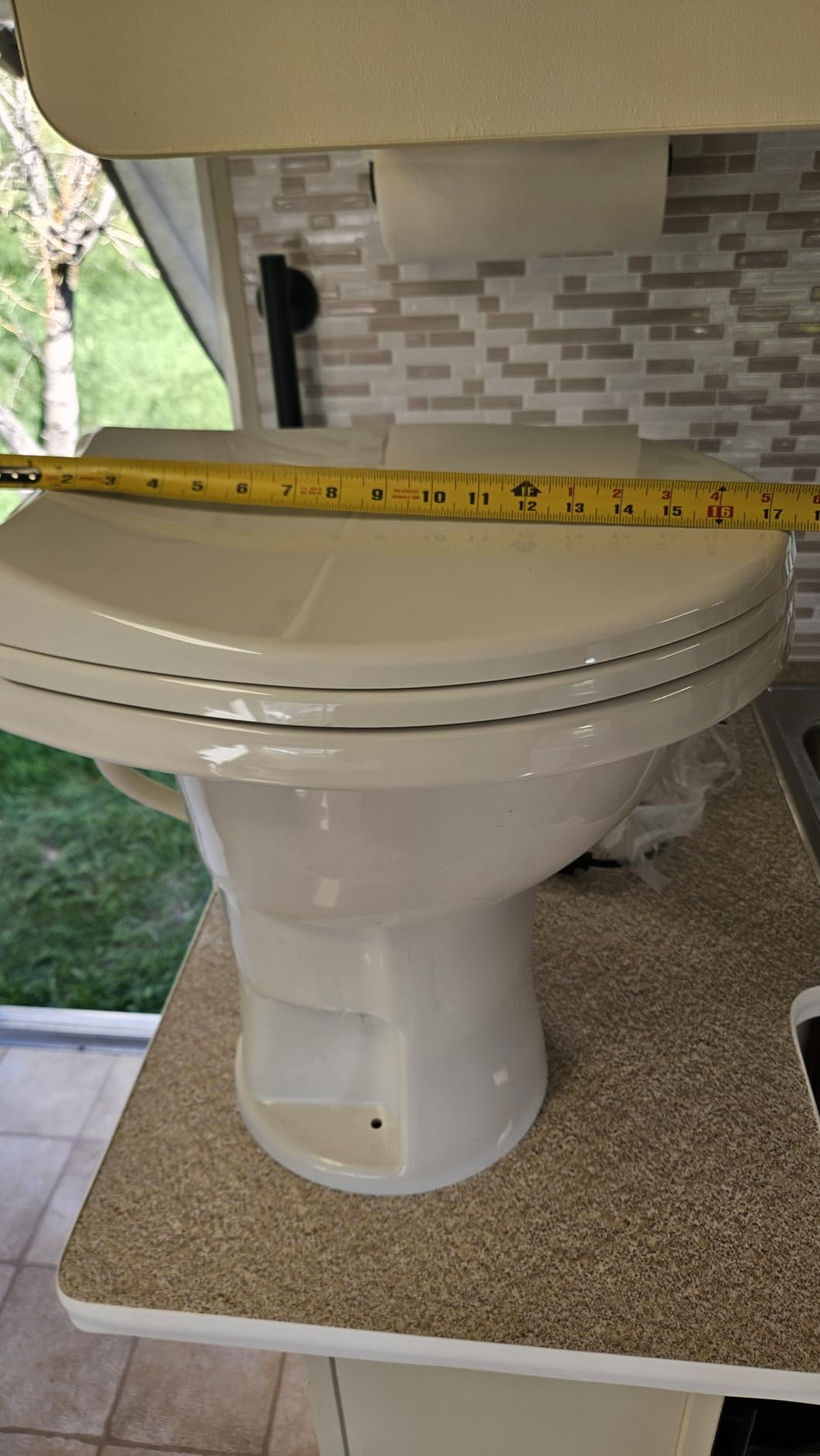 Dometic Model 410 Complete RV Toilet - Round Porcelain Bowl, Universal Fit & 2-Bolt Mount, 18