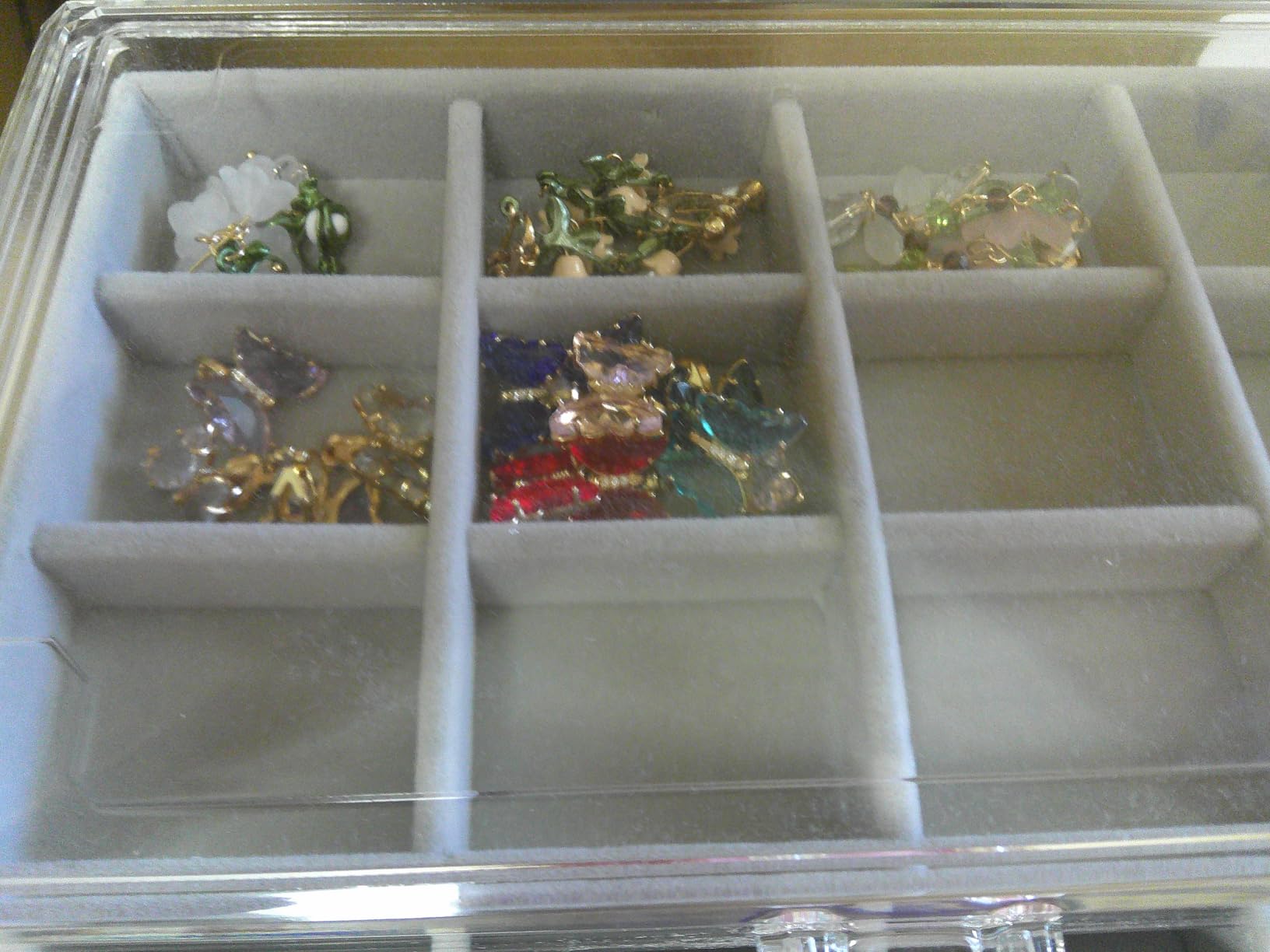 ProCase Earring Holder Organizer Jewelry Box with 5 Drawers, Acrylic Clear Earring Case with Adjustable Velvet Trays for Women - Grey, 5 Layers customer photo 1