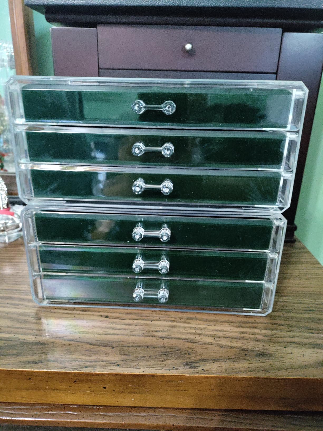 ProCase Earring Holder Organizer Jewelry Box with 5 Drawers, Acrylic Clear Earring Case with Adjustable Velvet Trays for Women - Grey, 5 Layers customer photo 2