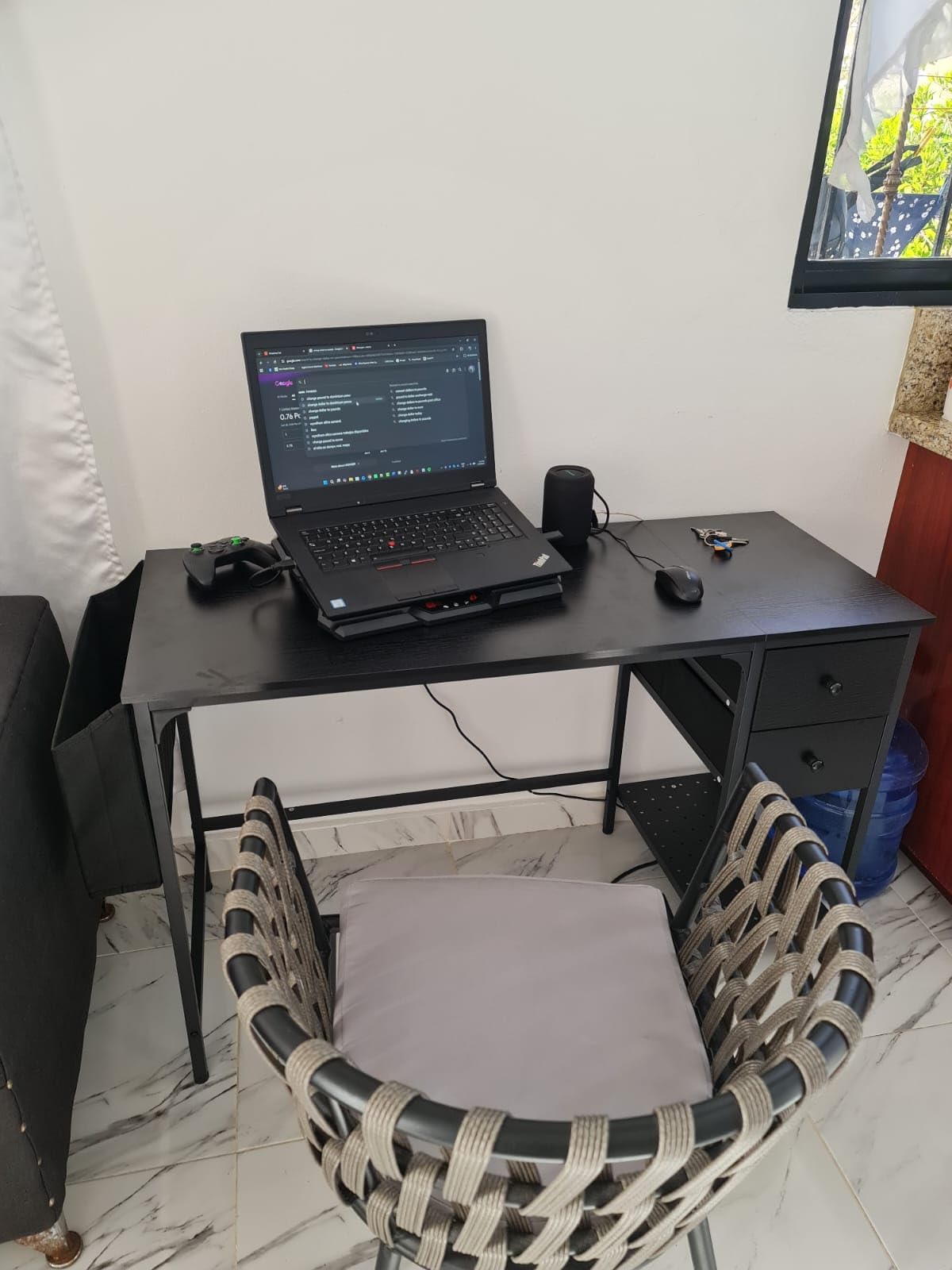 Lufeiya White Small Desk with Drawers - 40 Inch Computer Desk for Small Space Home Office, Modern Simple Study Writing Table PC Desks customer photo 1