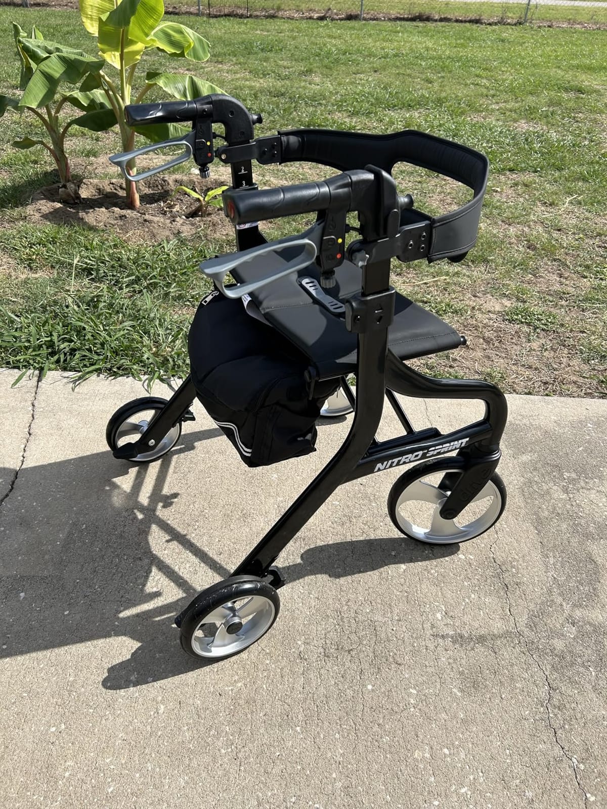 Drive Medical Nitro Sprint Rollator Walker with Seat, Standard Size, Red | Lightweight Rollator with Large Wheels Offers Compact Folding Design customer photo 1