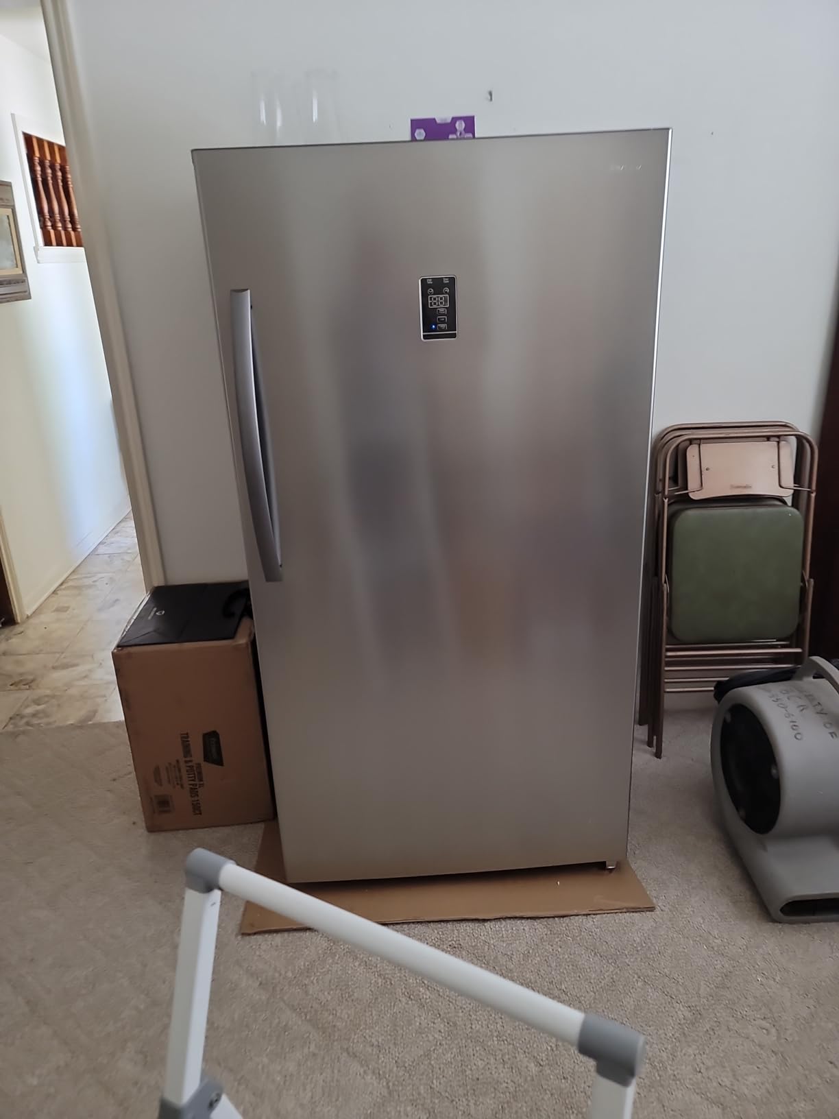 Upright Freezer 18 Cu ft Stand Up Convertible Freezers Refrigerator, Garage Ready Standing Frost-Free Freeerless Fridge with Tempered Glass Shelves SS customer photo 2