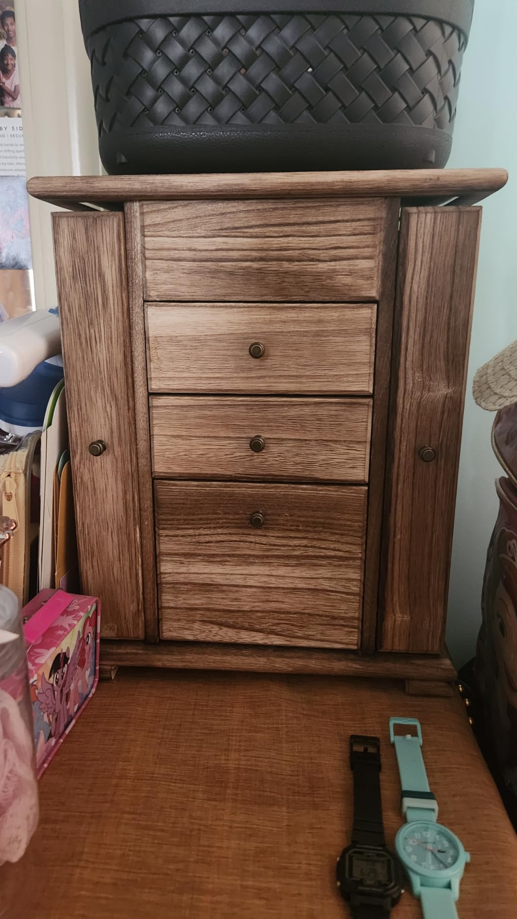 Emfogo Standing Jewelry Armoire, 7 Drawers & 2 Side Doors Jewelry Cabinet Standing with Top Flip Makeup Mirror, Jewelry Chest customer photo 1