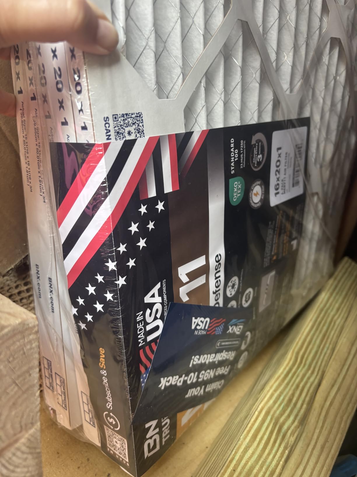 BNX TruFilter 20x20x1 Air Filter MERV 11 (6-Pack) - MADE IN USA - Allergen Defense Electrostatic Pleated Air Conditioner HVAC AC Furnace Filters for Allergies, Dust, Pet, Smoke, Allergy MPR 1200 FPR 7 customer photo 2