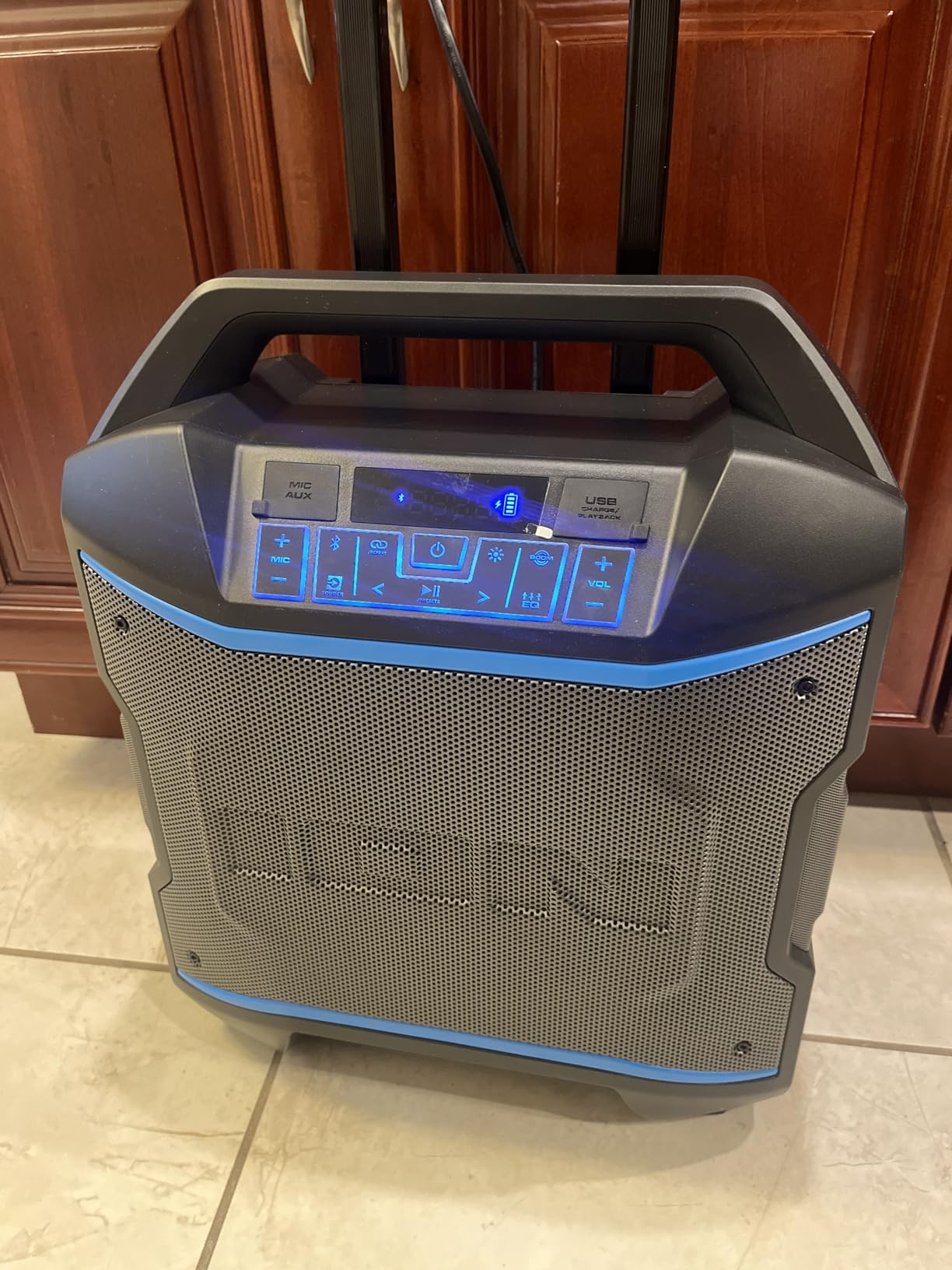 ION Block Rocker 120W Bluetooth Outdoor Speaker with Wheels | Water Resistant, Radio, Karaoke Mic, USB Charging, Stereo Linking, Bass Boost and App Control, for Parties and Outdoor Events customer photo 1