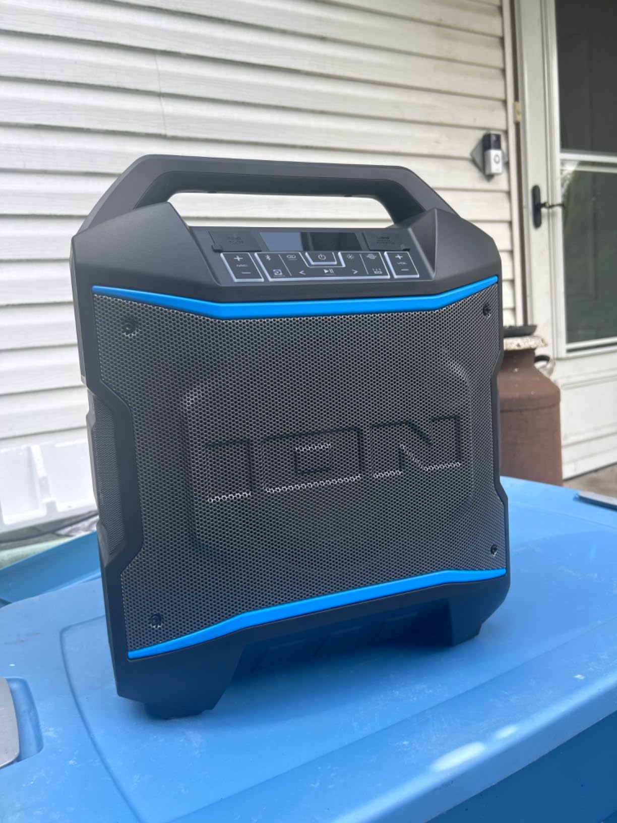 ION Block Rocker 120W Bluetooth Outdoor Speaker with Wheels | Water Resistant, Radio, Karaoke Mic, USB Charging, Stereo Linking, Bass Boost and App Control, for Parties and Outdoor Events customer photo 2