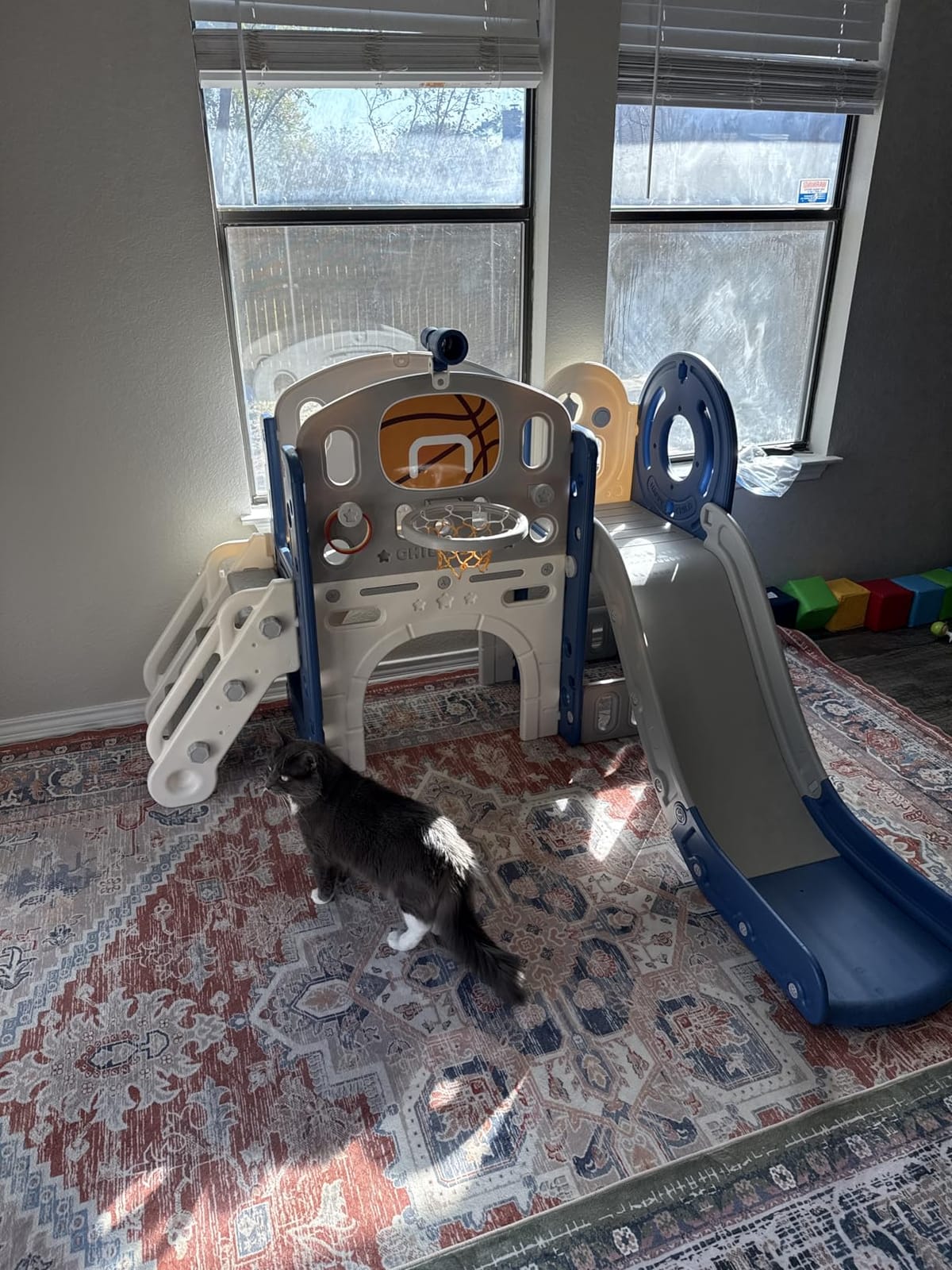 XJD 8 in 1 Toddler Slide Set, Kids Slide for Toddlers Age 1-3 with Basketball Hoop and Ball, Outdoor Indoor Playground for Toddlers customer photo 1
