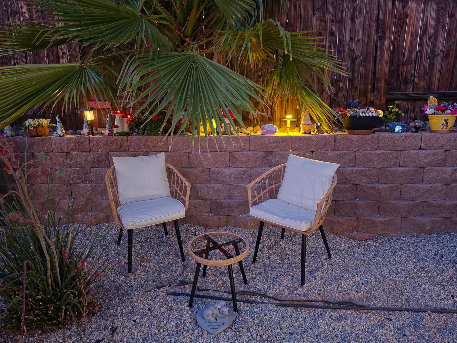 PORWEY 3 Piece Patio Bistro Set, Outdoor Wicker Balcony Furniture Sets | Rattan Table and Chairs Set of 2 for Porch Backyard Lawn Poolside Deck, Beige customer photo 2
