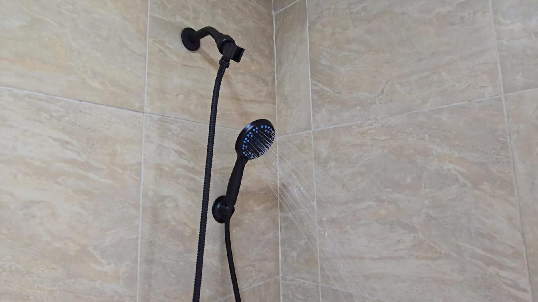 AquaCare High Pressure 8-mode Handheld Shower Head - Anti-clog Nozzles, Built-in Power Wash to Clean Tub, Tile & Pets, Extra Long 6 ft. Stainless Steel Hose, Wall & Overhead Brackets customer photo 2