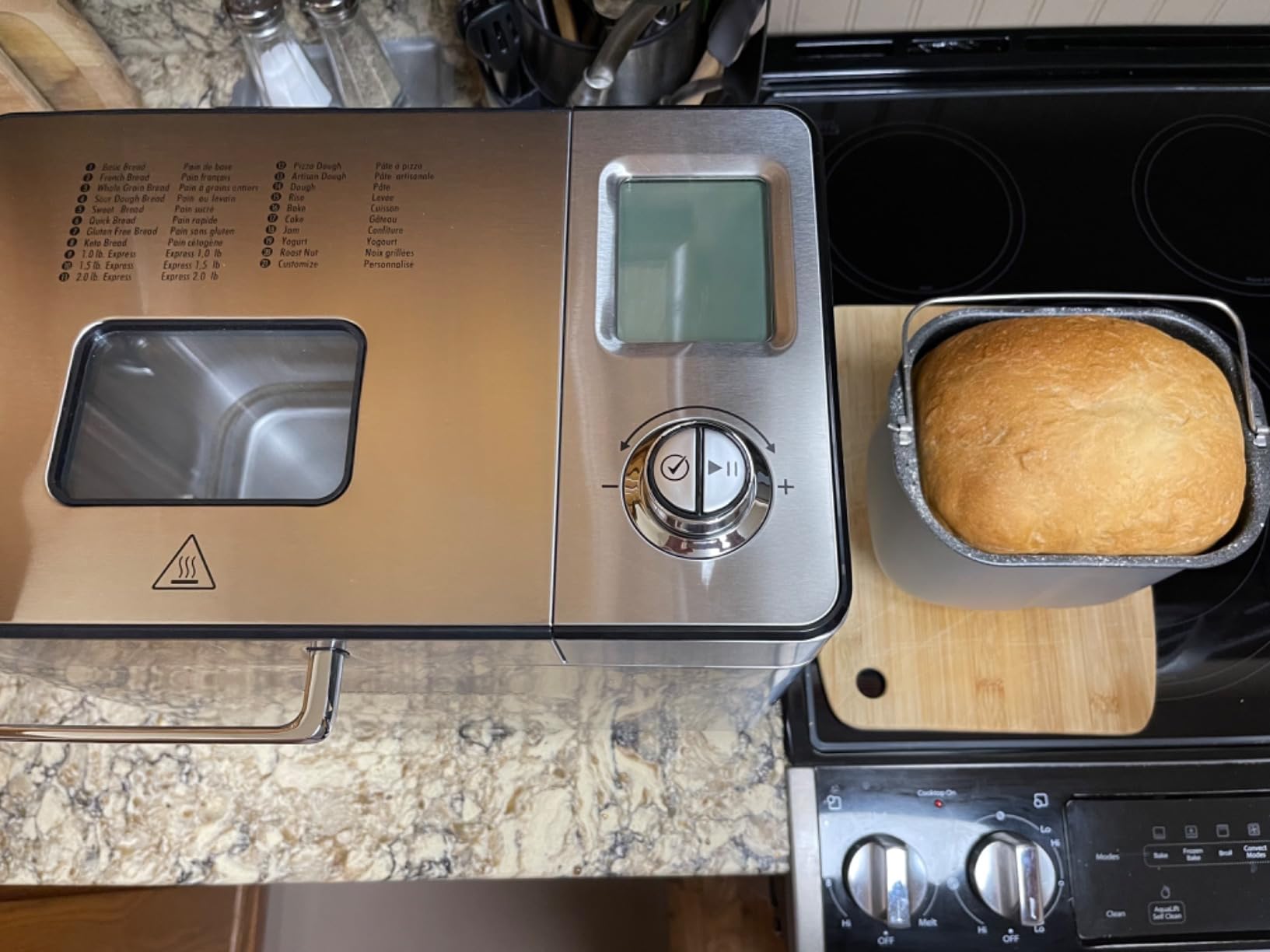 Premium Dough & Bread Maker Machine With Delay Start | Auto Fruit & Nut Dispenser | 2 lbs Loaf Capacity | 21 Programmable Settings Including Gluten Free & Keto | Stainless Steel customer photo 1