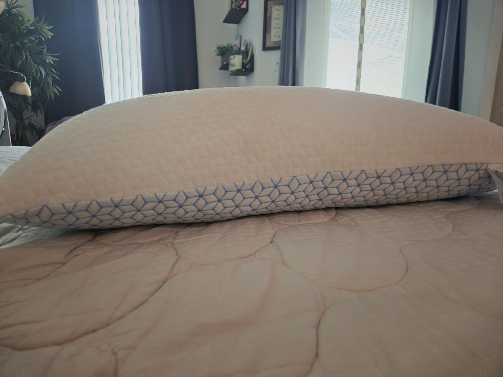 Love Attitude Shredded Memory Foam Pillows King Size Set of 2, Cooling Pillow Firm and Soft Adjustable for Side Back Stomach Sleepers customer photo 1