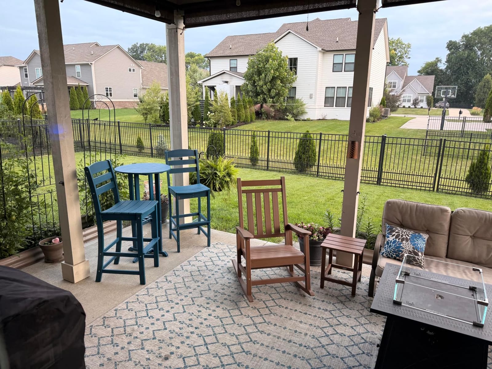 SERWALL Outdoor Rocking Chair Set of 2, HDPE Rocking Chairs for Adult, Black customer photo 2