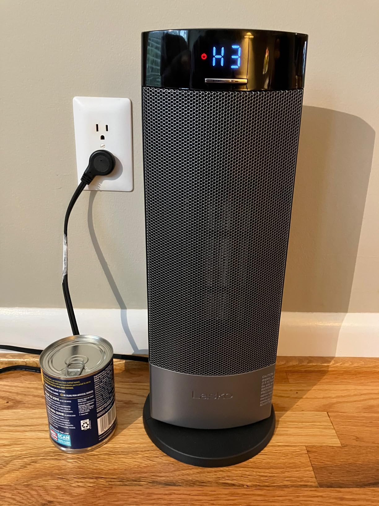 Lasko Ellipse Ceramic Tower Heater for Home with Tipover Switch, Child Lock, Digital Display, Thermostat, Wide Oscillation, Remote, Timer, For Bedroom, Office, Living Room, Den, 1500W, Black, CT18950 customer photo 1