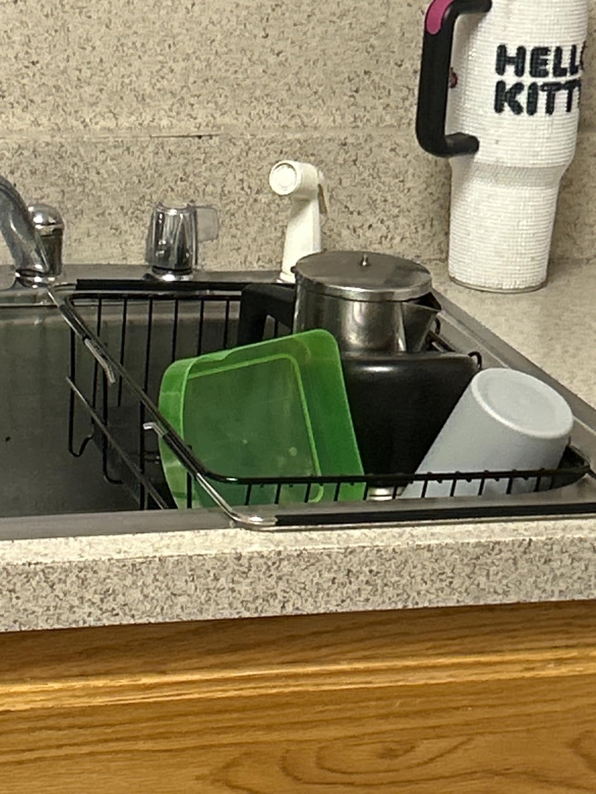 JASIWAY Dish Drying Rack in Sink, Dish Drainer with Cup and Utensil Holder | Over The Sink Expandable Stainless Steel Strainer Dryer Rack for Small Kitchen, Rustproof customer photo 1