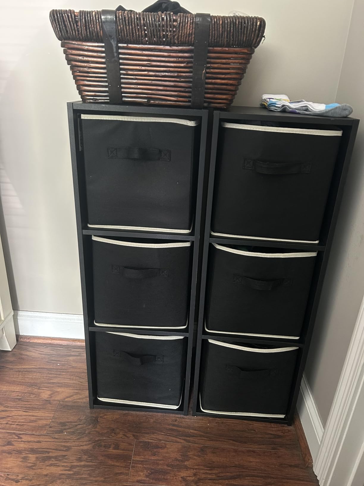 Lifewit Storage Cubes, 11 Inch Organizer Bins, 18L Gray, 12 Packs | Foldable Decorative Fabric Storage Baskets for Organizing Home Organizers with Handles for Shelves, Closet customer photo 1