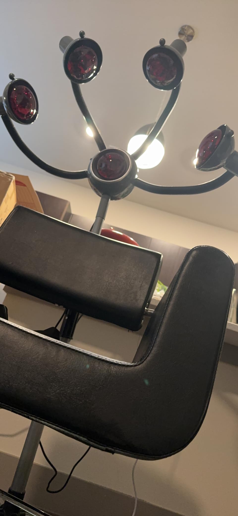 Salon Hair Dryer, 5 Head Infrared Heat Lamp, Adjustable Height Perming Styling Dryer, Professional Salon Heat Lamp with Chrome Arms, Metal Frame, Sliver customer photo 2
