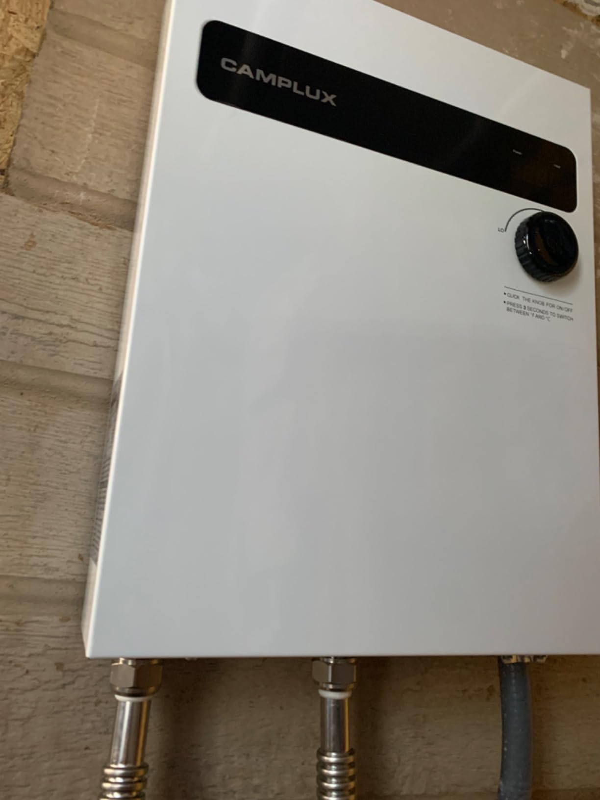 CAMPLUX Electric Tankless Water Heater 27kW 240V, Instant Hot Water, Self-modulating Technology, Multipoint of Use Water Heater with Digital Display, for Whole House Shower, White customer photo 2