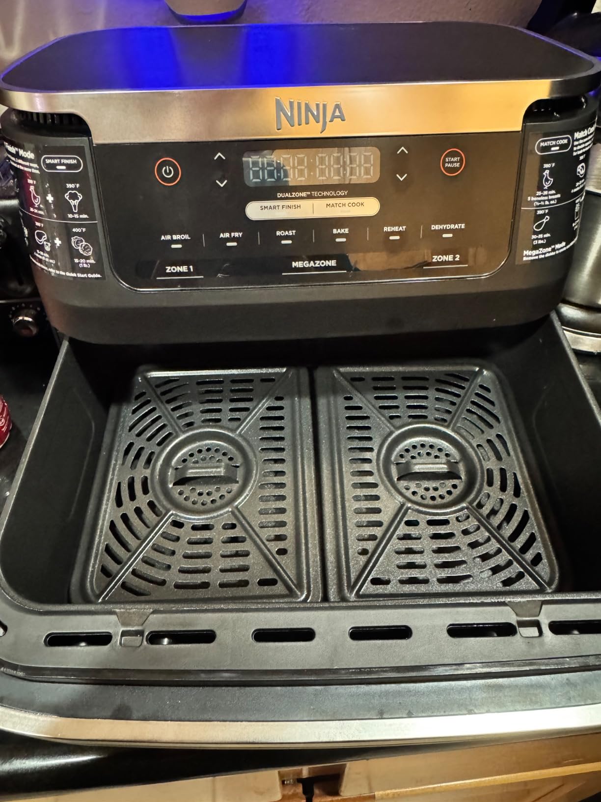 Ninja Foodi Air Fryer, 7 Qt MegaZone, 6-in-1, Black, DZ071 | Air fry, roast, broil, bake, reheat, dehydrate, 450F max, 2x3.5 Qt baskets, Smart Finish customer photo 2