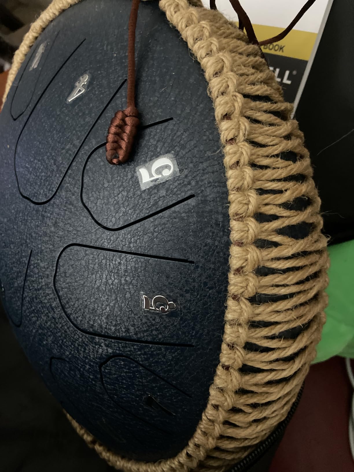 HOPWELL Steel Tongue Drum - 13 Inches 15 Notes Tongue Drum - Hand Pan Drum with Music Book, Handpan Drums Mallets and Carry Bag, D Major (Navy Blue) customer photo 2