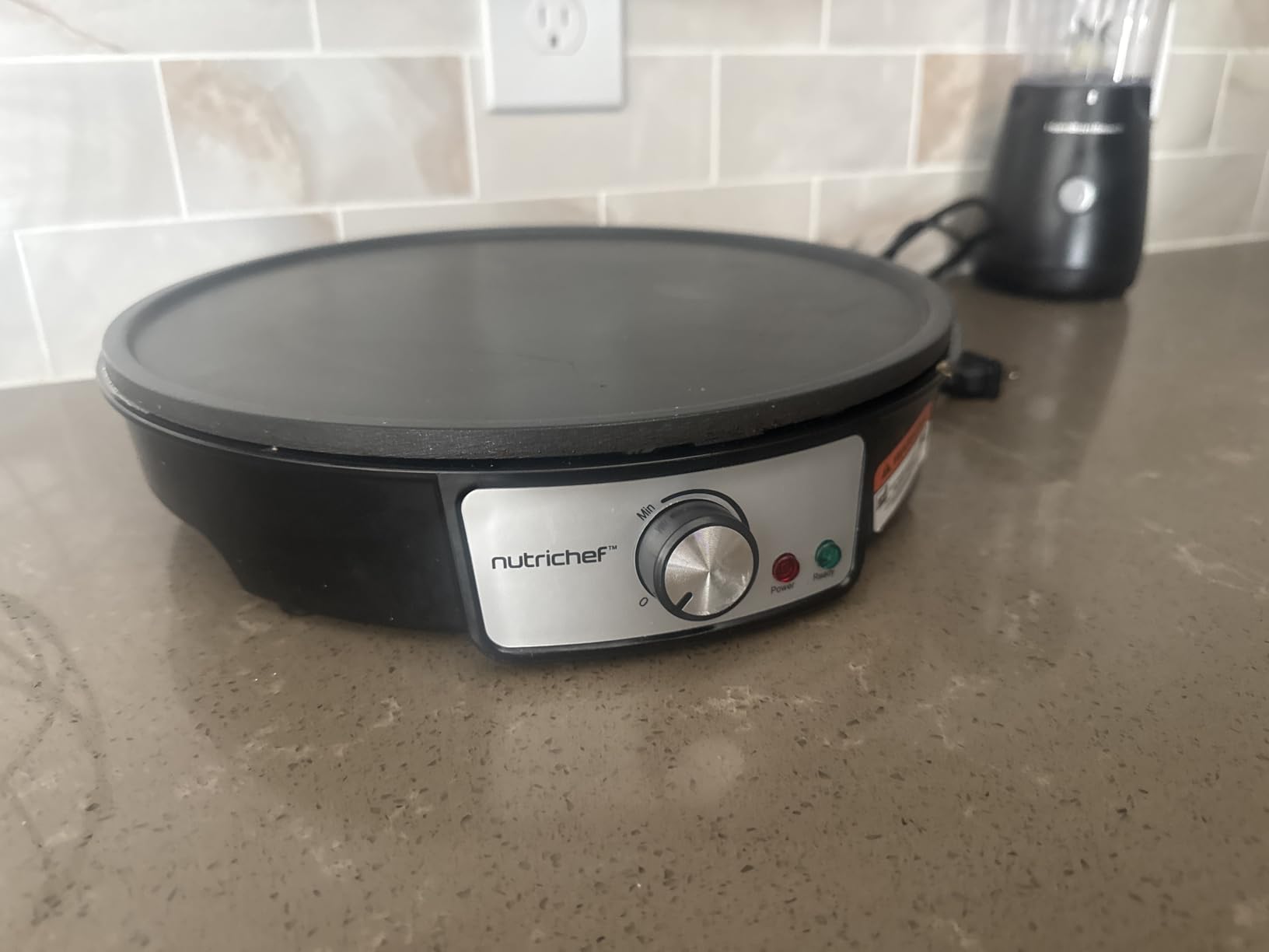 Nutrichef Electric Crepe Maker Pan & Griddle | 12 Inch Nonstick Cooktop | LED Indicators & Adjustable Temperature Control | Includes Spatula, Batter Spreader | Cooks Crepes, Roti & Pancakes customer photo 2