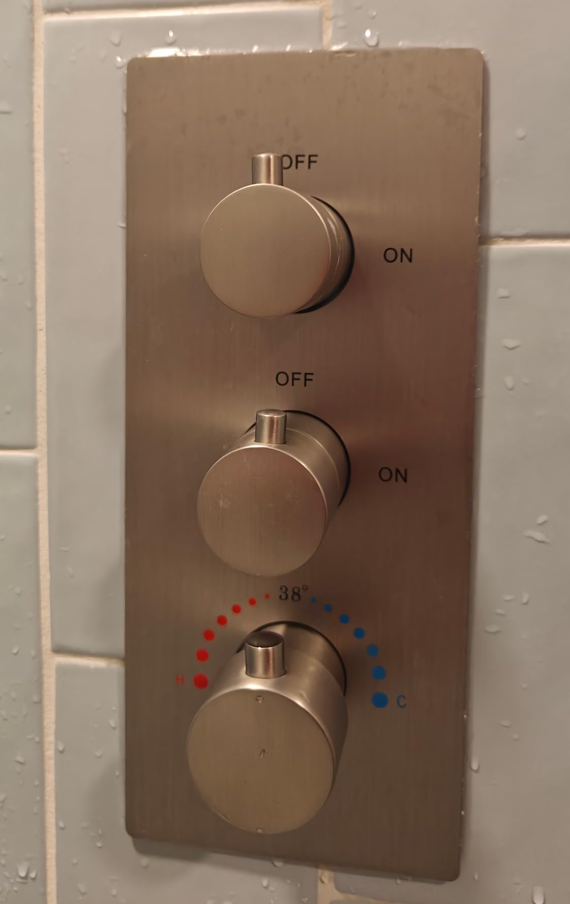 HOMEDEC 2 Way Shower Diverter Valve Brass Dual Functions Thermostatic Shower Mixing Valve Kit 3 Handle Flow Control Valve, 3/4 Inch Inlet, Can Use All Options At a Time, Matte Black customer photo 1