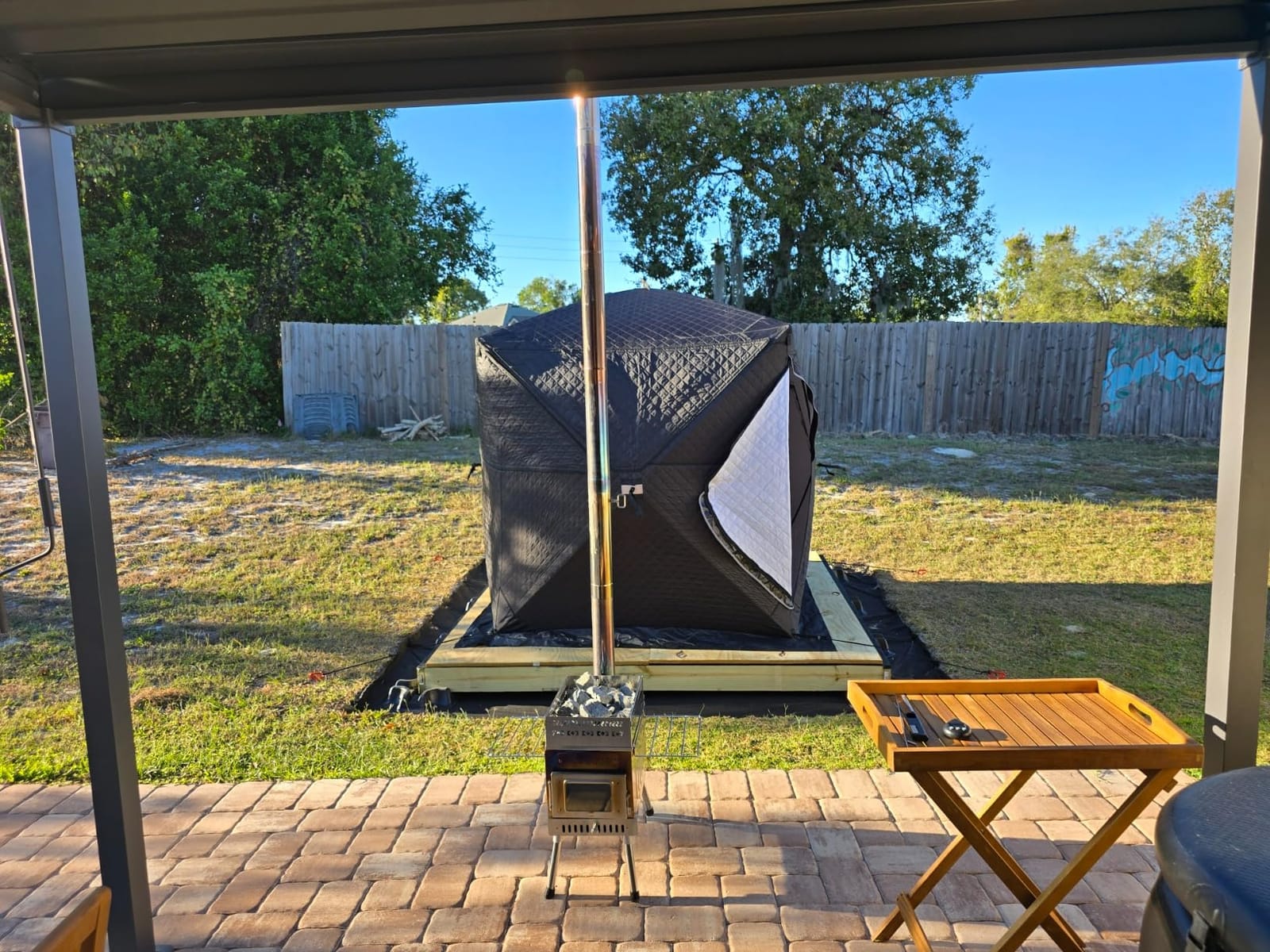WILLOWYBE Outdoor Sauna Tent Pro - 4-Person, All-Weather, Insulated, Solid, Panoramic View, Easy Setup customer photo 2