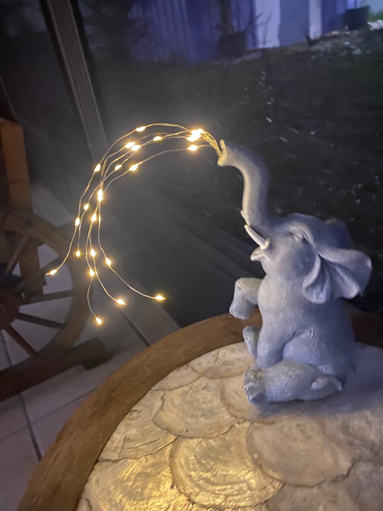GIGALUMI Elephant Statue Solar Garden Yard Decor Outdoor Gifts for Women | Constant Light, Solar Elephant Decor customer photo 2