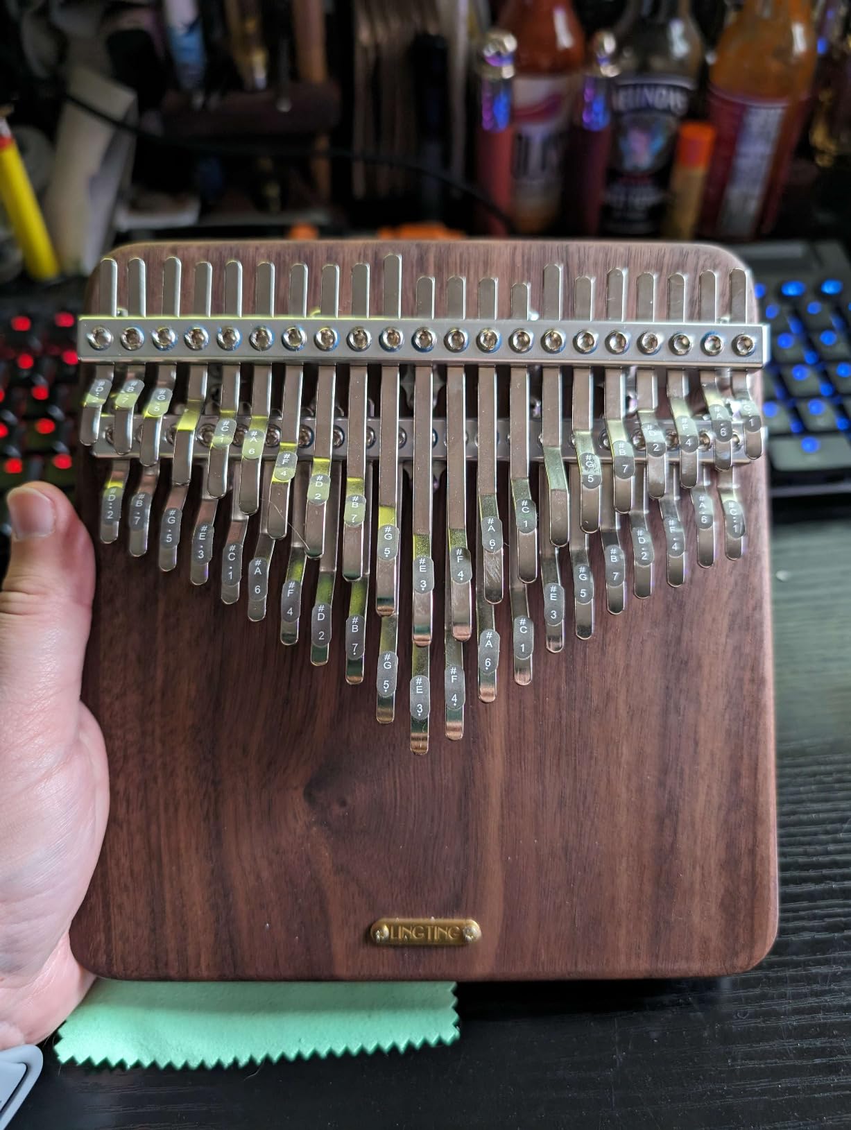 LingTing Kalimba 42 Keys Solid Walnut Wood Thumb Piano Chromatic Mbira Finger Piano Gift for Adult Beginners Professional (LT-K42W, Moon Whisperer) customer photo 2