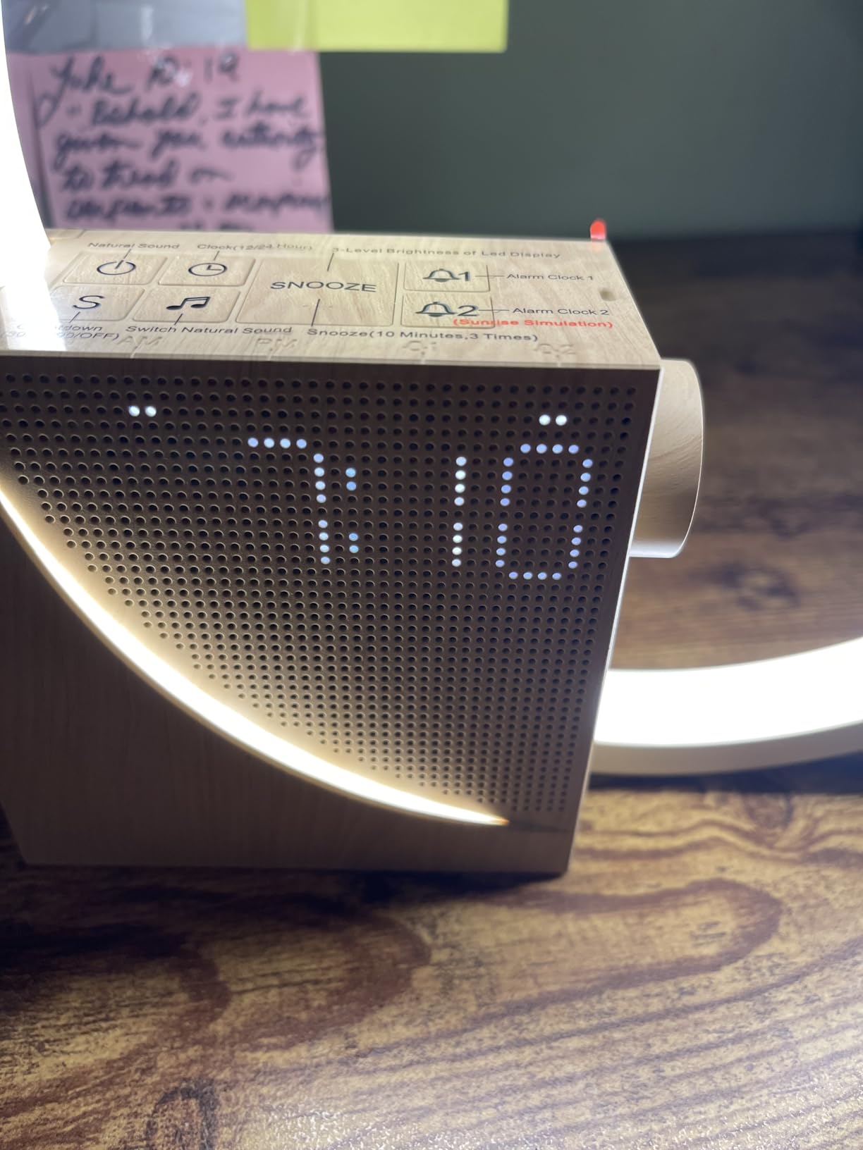 Vivilumens Sunrise Alarm Clock for Heavy Sleepers Adults, Wake-up Light, Sleep Aid 10 White Noise Sound Machines with 30/60/90 Timer, 3 Level Dimmable Touch Table Lamp with Snooze USB Charger Port customer photo 1