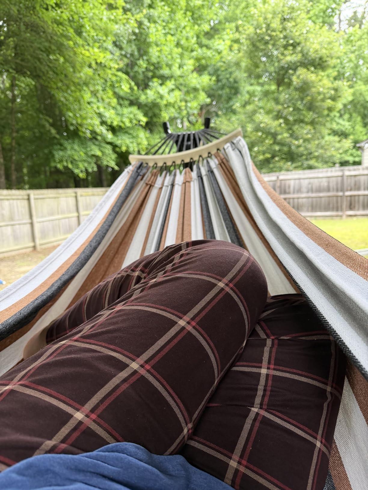 SZHLUX Hammock with Stand for Outside | 450lb Capacity Steel Stand, Premium Carry Bag Included and Two Anti Roll Balance Beam customer photo 2