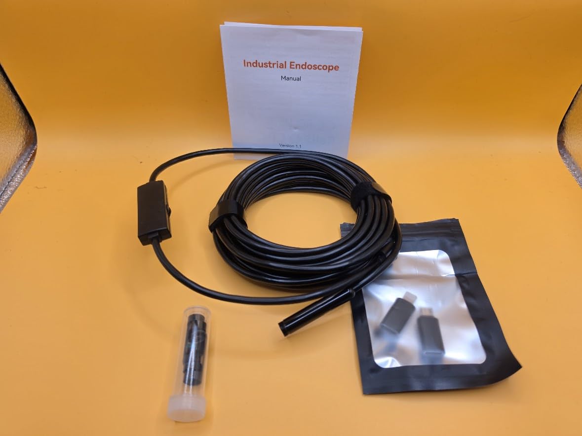 Endoscope Camera with Light, 1920P HD Borescope Tools with 8 Adjustable LED Lights, Endoscope with Semi-Rigid Snake Camera, IP67 Waterproof Inspection Borescope for iOS and Android - 16.4ft Dual-Lens customer photo 2