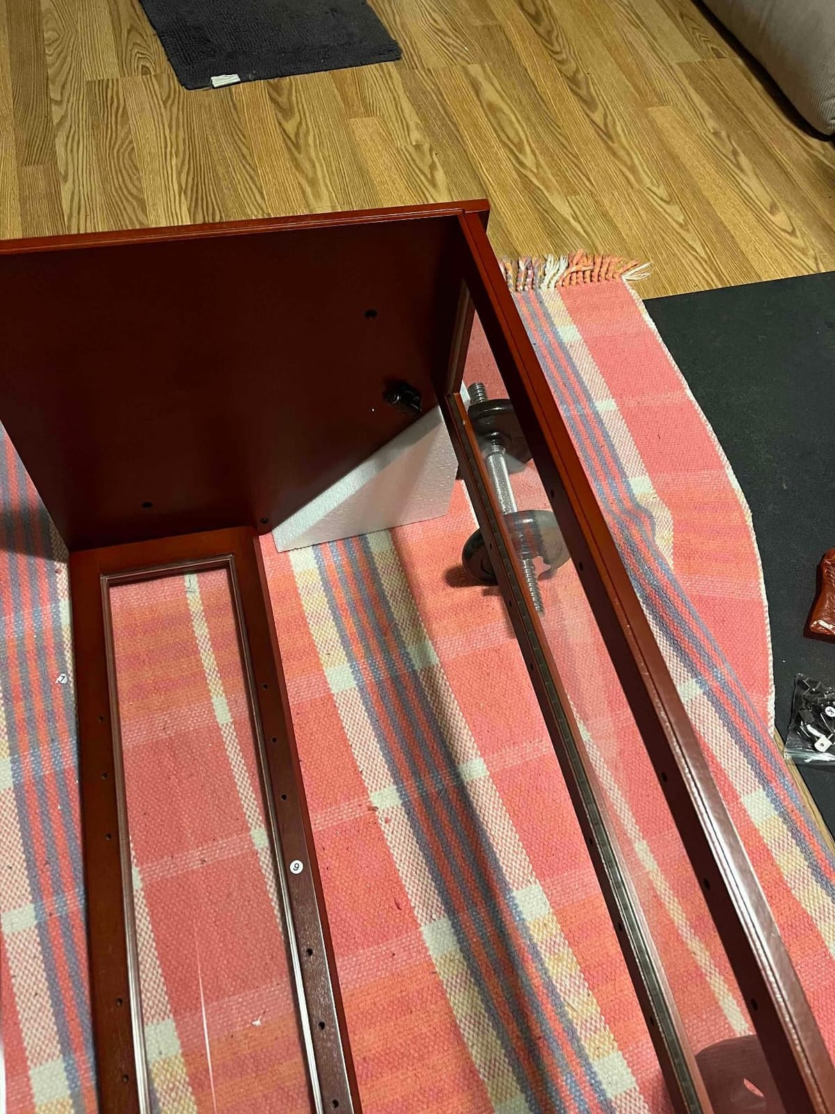 BELLEZE Lighted 3-Side Glass Display Curio Cabinet with Tempered Glass Doors and Shelves, Curved Wood Corner Cabinet with Bulb, Corner Curio Storage Rack for Bar and Liquor Storage - Ashfield (Black) customer photo 1