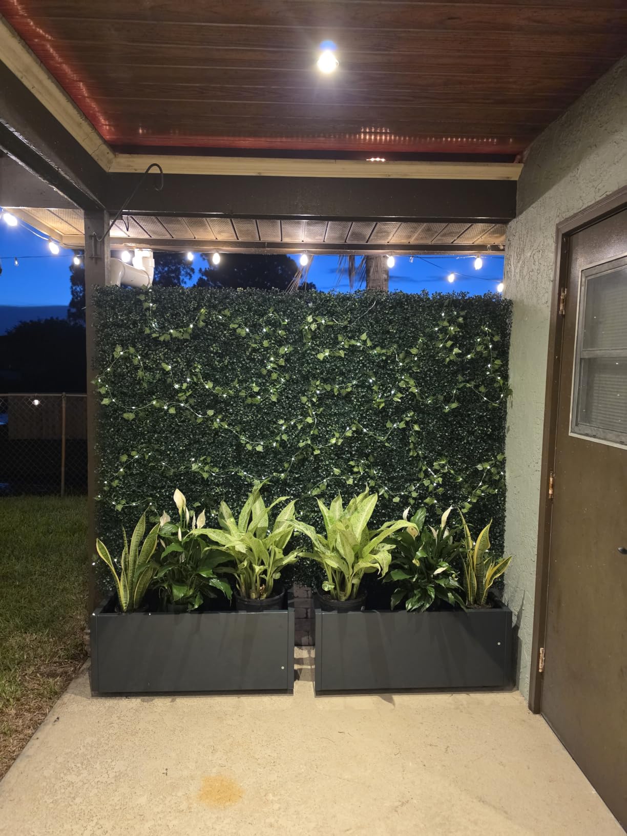 ODTORY Artificial Ivy Privacy Screen Fence Panel, Green 40 X 120 in | UV-Anti Faux Greenery Backdrop, Fake Vine Leaf Hedges Background, Patio/Balcony/Garden/Backyard, Indoor Outdoor Green Decor customer photo 1