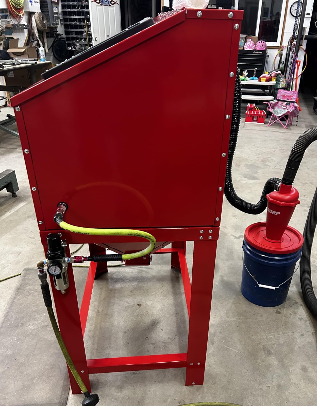 40 Gallon Bench Top Air Sandblasting Cabinet | Heavy Duty Steel, Includes Gun and 4 Nozzles, 60-125PSI/6-25CFM customer photo 2