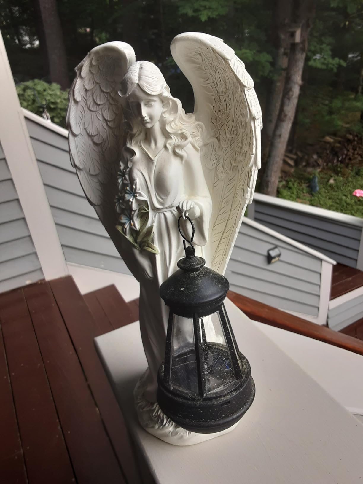 VChymm Solar Angel Outdoor Garden Decor Statues - 13.2 inches Solar Outdoor Sculptures for Outside Yard Art Patio Balcony Front Lawn customer photo 1