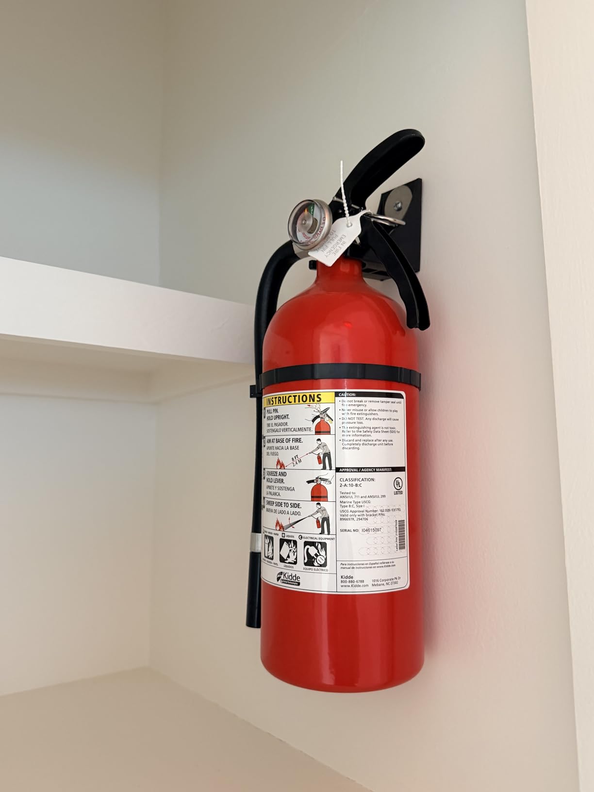 Kidde Full Home Fire Extinguisher, 3-A:40-B:C, KD176-340ABC | Residential Multi-Purpose Extinguisher for Medium to Large Common Household Fires, 5.5 lb. Dry Chemical customer photo 1