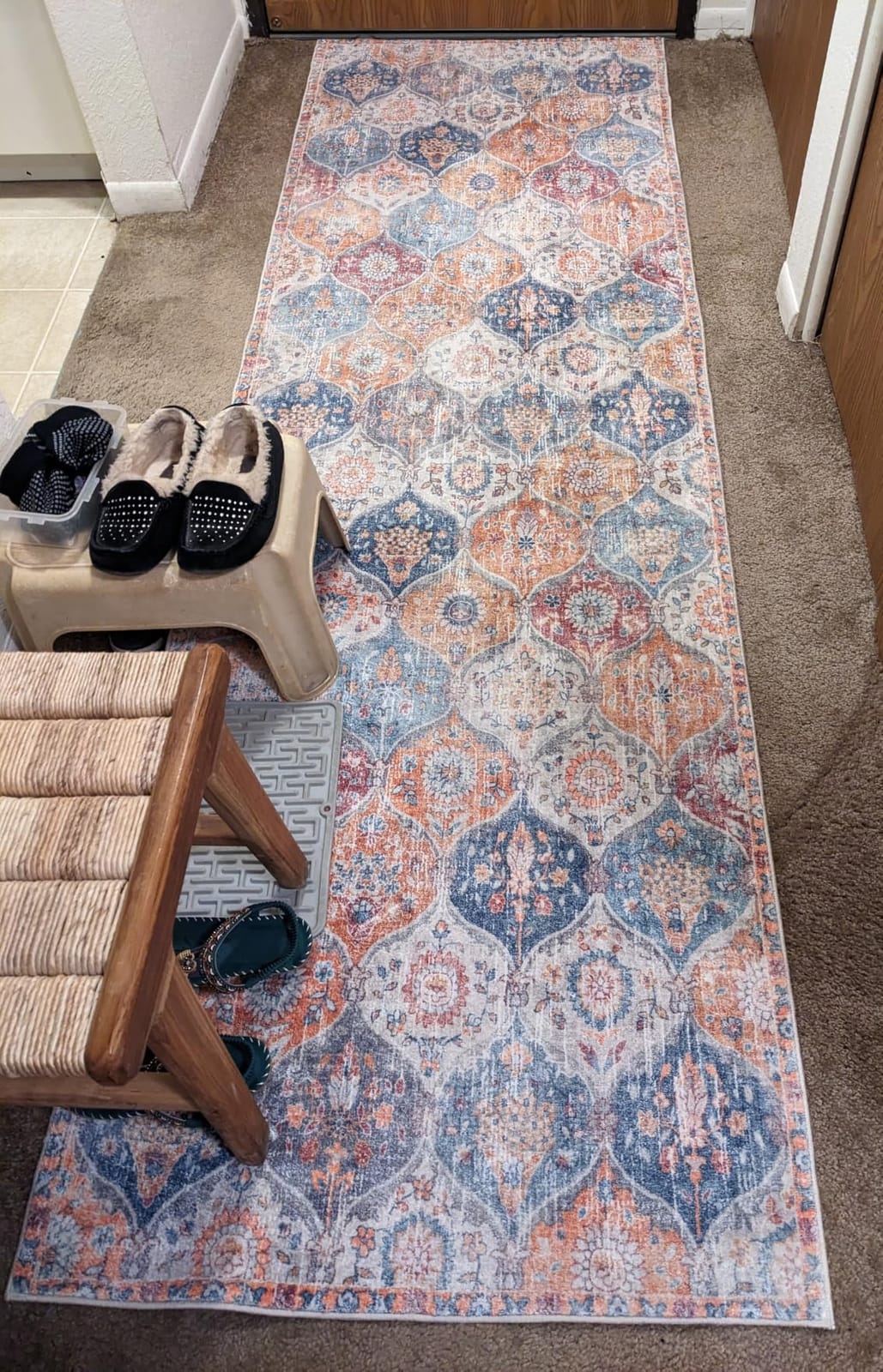 Lahome Moroccan Washable Area Rugs 8x10, 8x10 Rugs for Living Room Bedroom, Non Slip Low Pile Distressed Stain Resistant Rug for Kids Pets High Traffic Areas Elise, Burnt Orange customer photo 1
